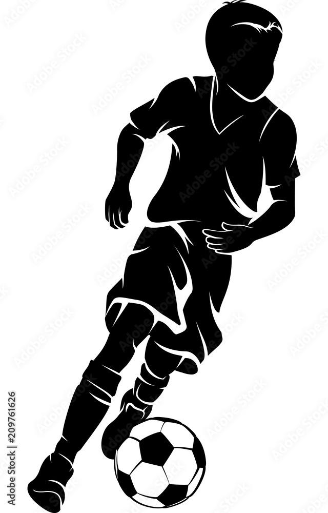 Soccer Boy Dribbling Silhouette Stock Vector Adobe Stock Soccer Boy Dribbling Silhouette Stock Vector Adobe Stock