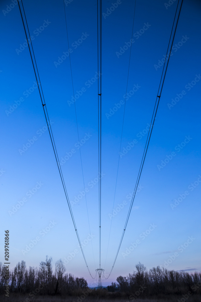 Pylon on a blue sky  vertical 
