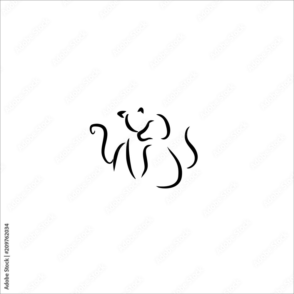 Obraz premium cat dog icon vector