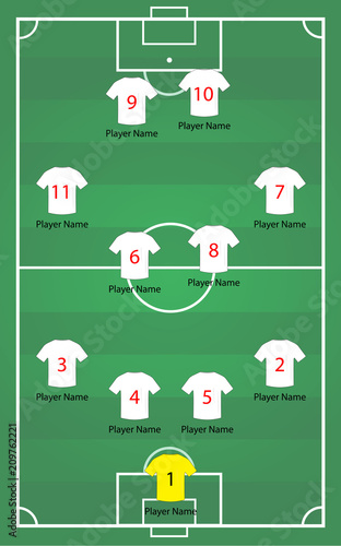 vector football turf with players position