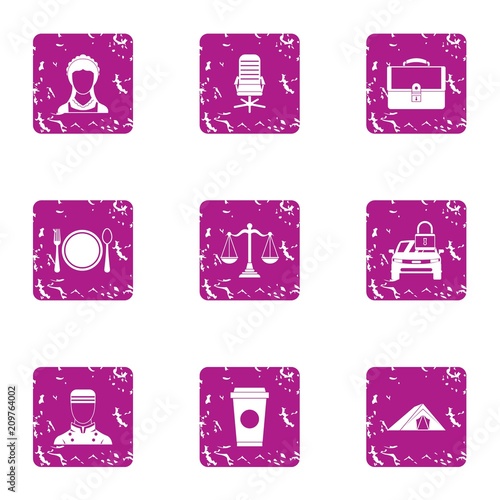 Council icons set. Grunge set of 9 council vector icons for web isolated on white background