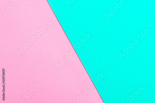 Pink and turquoise color paper texture background. Trend colors  geometric paper background. Colorful of soft paper background.