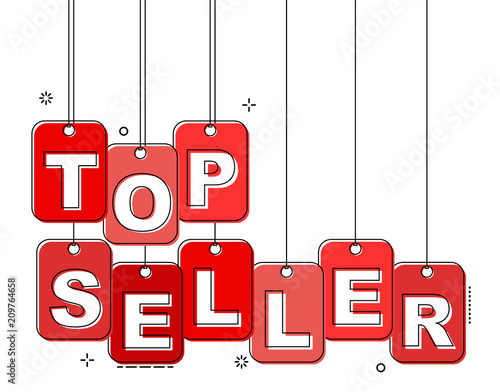 red flat line tag top seller
