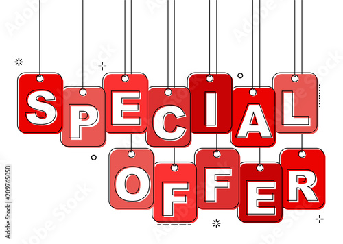 red flat line tag special offer