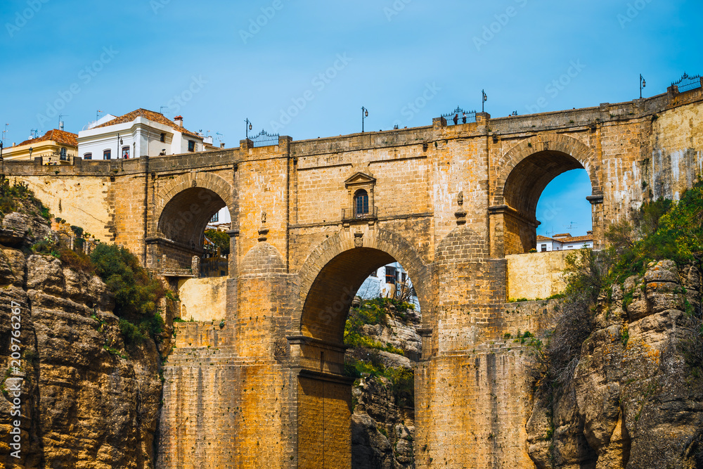 The famous stone bridge in Ronda, Andalusia, Spain