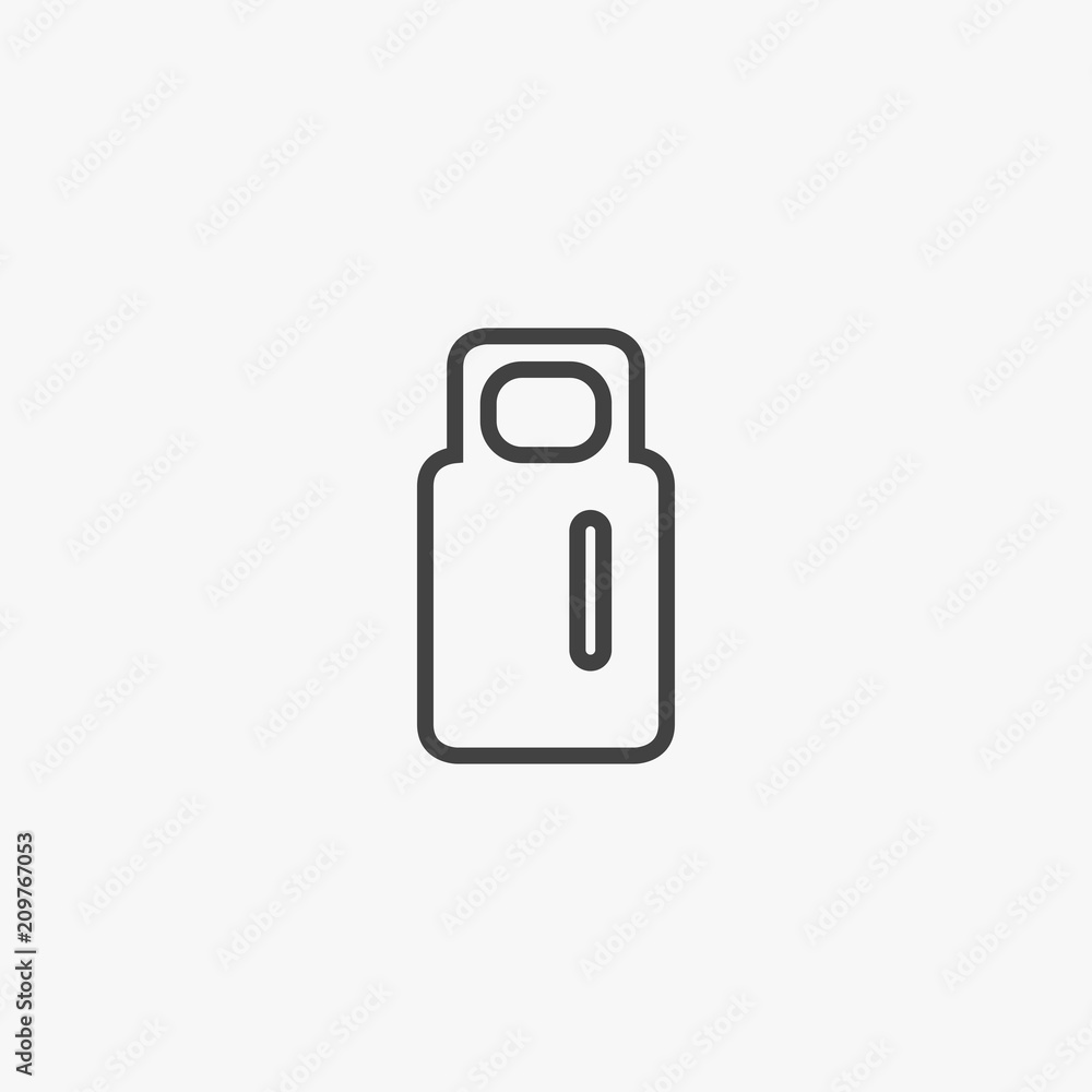 USB flash icon in trendy flat style isolated on grey background USB flash icon in trendy flat style isolated on grey background