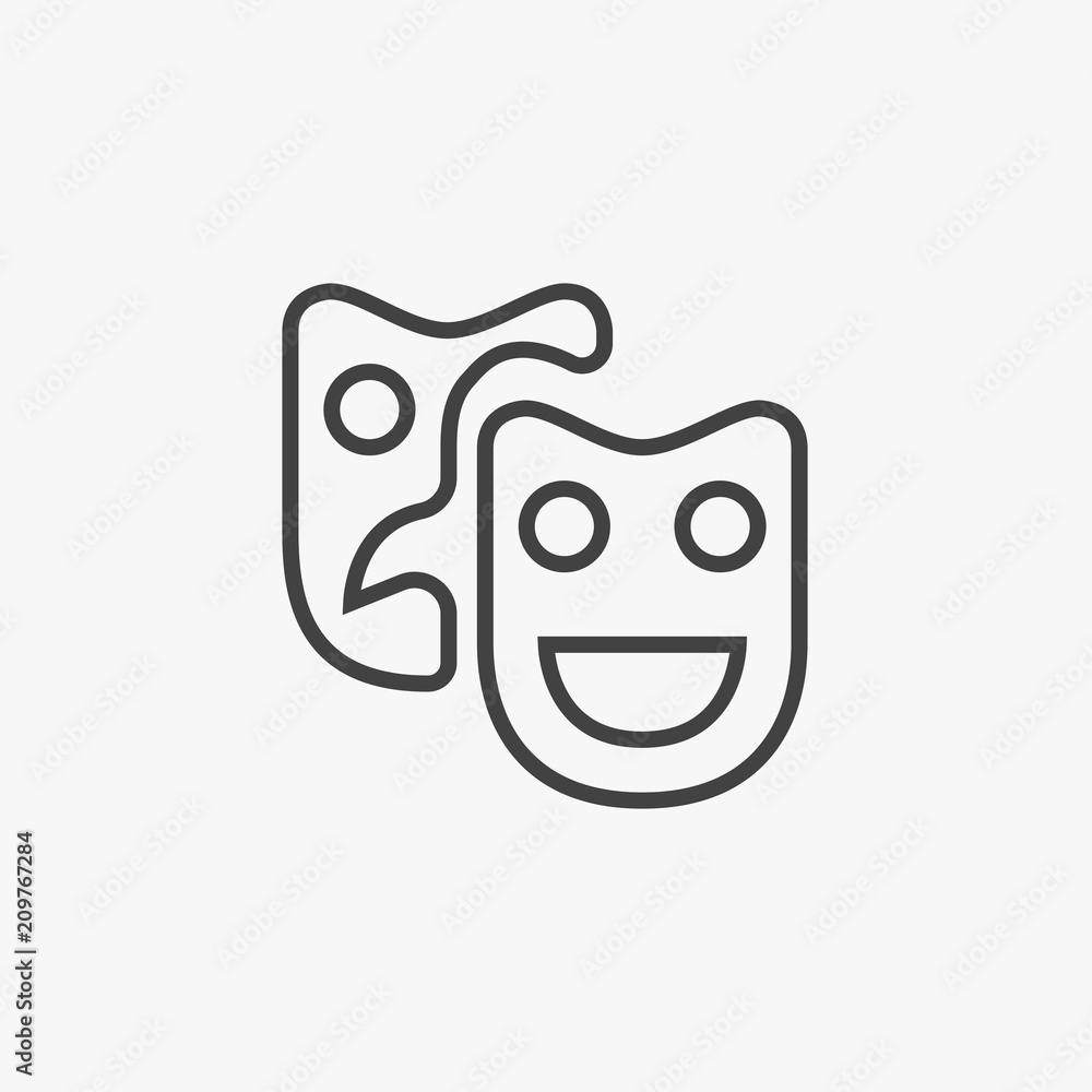 Theatrical masks laughter and crying vector illustration Theatrical masks laughter and crying vector illustration