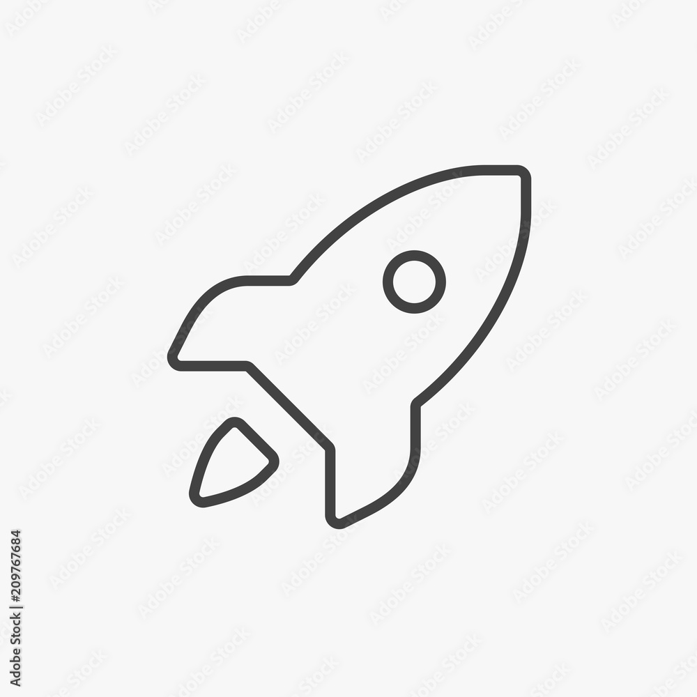 Obraz premium Rocket icon illustration isolated vector sign symbol