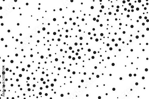Splatter background. Black glitter blow explosion and splats on white. Black ink blow. Random polka dot Vector illustration