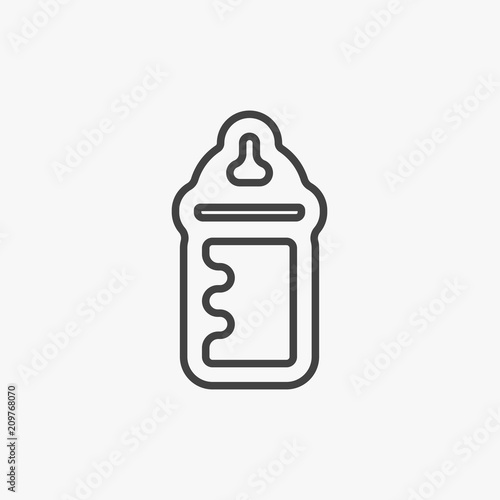 Baby feeding bottle vector flat icon design