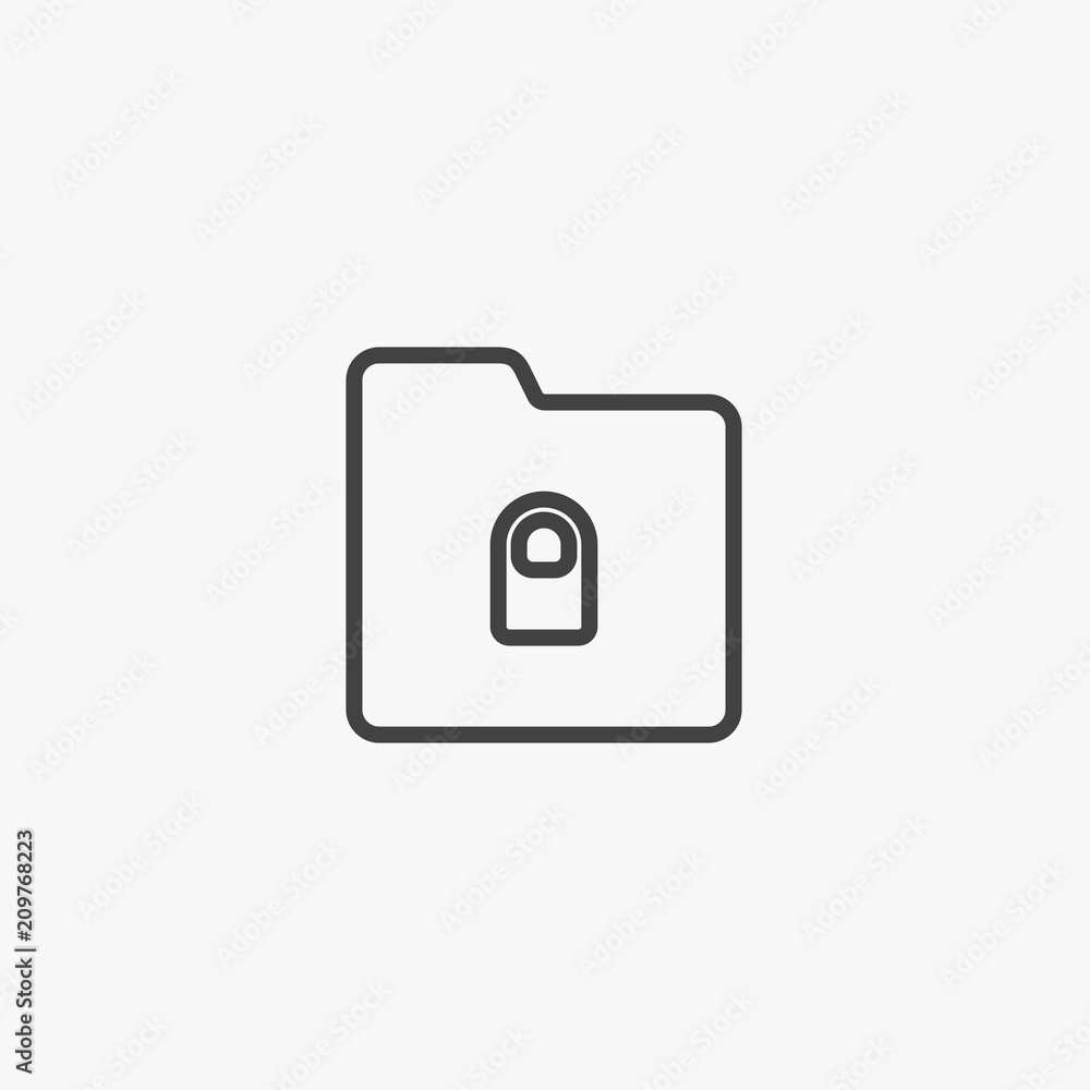 Protected folder vector pictogram illustration isolated on white background Protected folder vector pictogram illustration isolated on white background