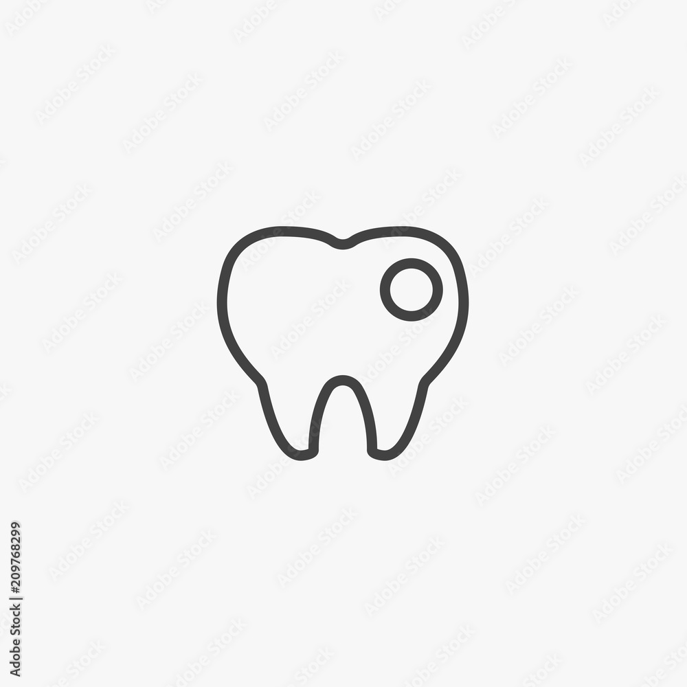 Tooth circle icon with long shadow. Flat design style Tooth circle icon with long shadow. Flat design style