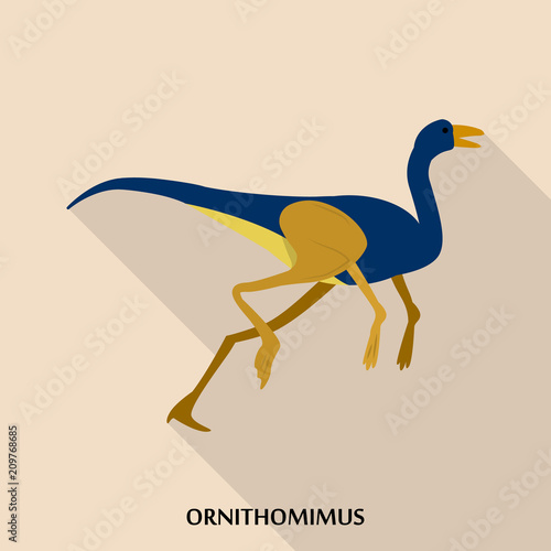 Ornithomimus icon. Flat illustration of ornithomimus vector icon for web design