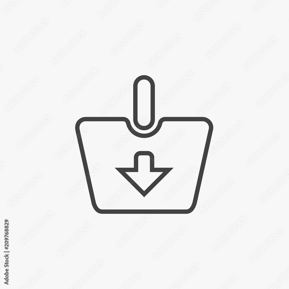 Add to Shopping Cart icon with down arrow, vector Add to Shopping Cart icon with down arrow, vector