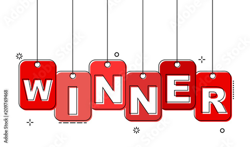 red flat line tag winner
