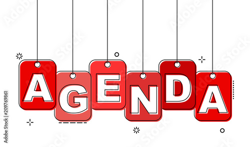 red flat line tag agenda