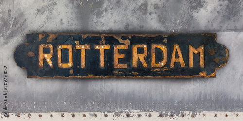 Ship plate with an imprint of the Dutch city of Rotterdam