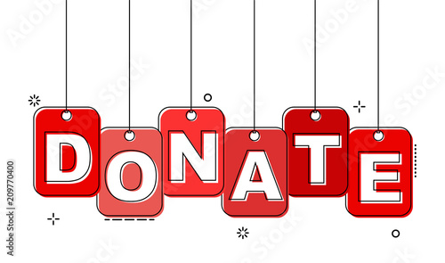 red flat line tag donate