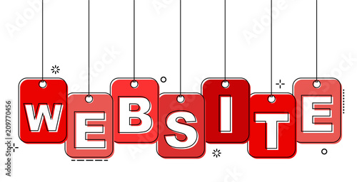 red flat line tag website