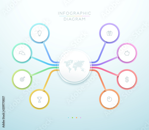 Business 8 Step 3d Circle Infographic Vector Chart
