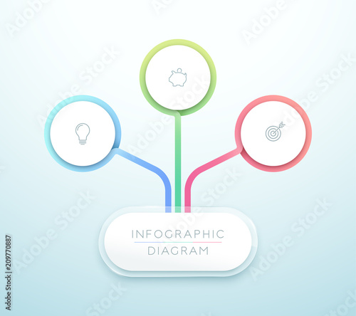 Business Chart 3 Step 3d Circle Infographic Vector