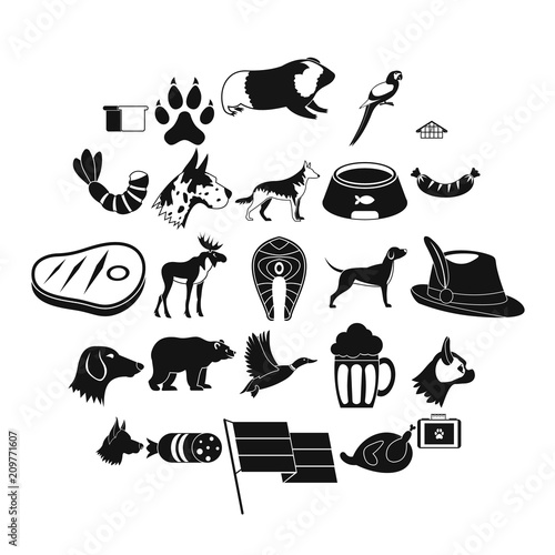 Cur icons set. Simple set of 25 cur vector icons for web isolated on white background