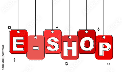 red flat line tag eshop