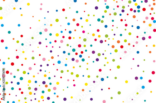 Festival pattern with color round glitter, confetti. Random, chaotic polka dot. Bright background  for party invites, wedding, cards