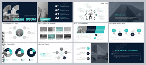 Green, dark blue, presentation template, white background. The best business infographics, graphics. Postcard, flyer, corporate report, marketing, screen, advertisement,  annual report, digital,vector