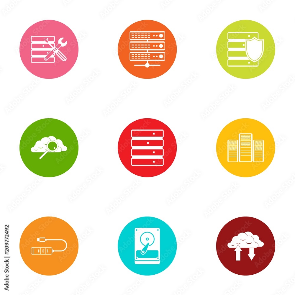 Metrics icons set. Flat set of 9 metrics vector icons for web isolated on white background Metrics icons set. Flat set of 9 metrics vector icons for web isolated on white background