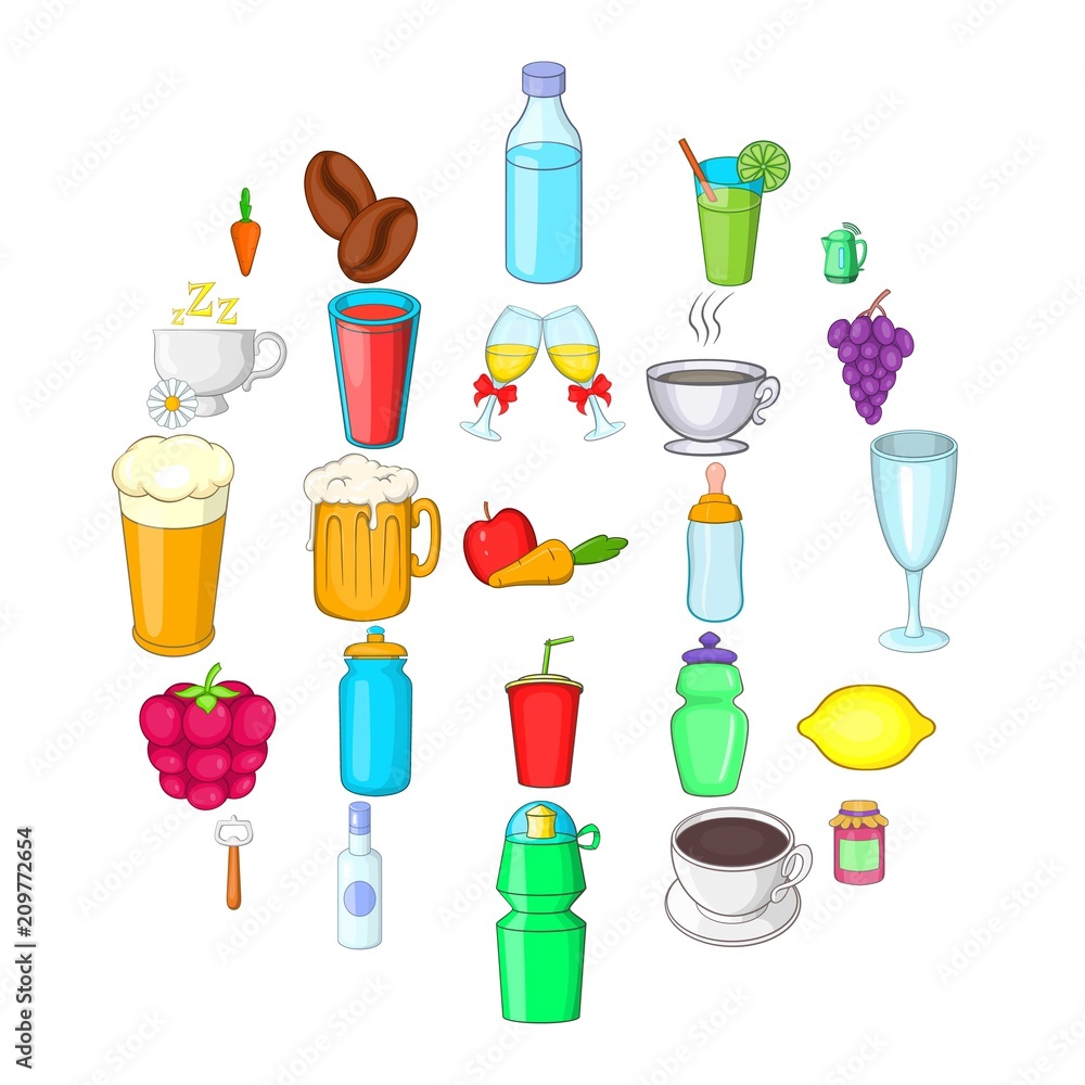 Drunkenness icons set. Cartoon set of 25 drunkenness vector icons for web isolated on white background Drunkenness icons set. Cartoon set of 25 drunkenness vector icons for web isolated on white background