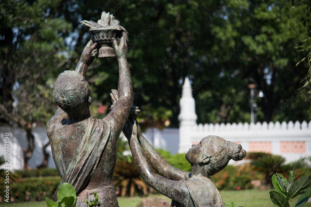 Bronze statue in Vientiane, Lao PDR