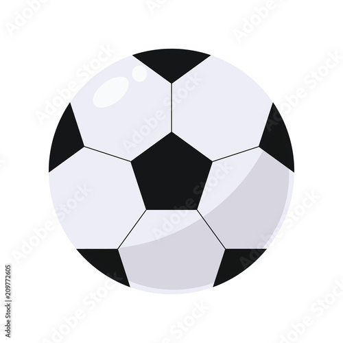 geometric sporty round leather white with black soccer ball volumetric simple with highlight and shadow isolated championship on white background object vector