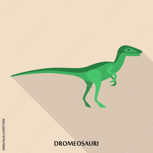Dromeosauri icon. Flat illustration of dromeosauri vector icon for web design