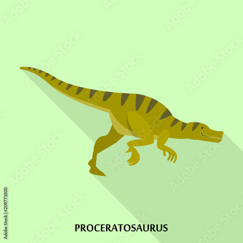 Proceratosaurus icon. Flat illustration of proceratosaurus vector icon for web design