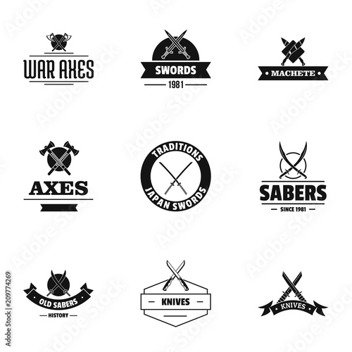 Time of conflict logo set. Simple set of 9 time of conflict vector logo for web isolated on white background