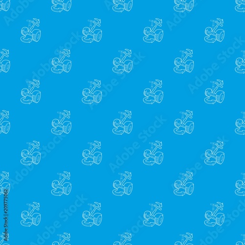 Inclined segway pattern vector seamless blue repeat for any use