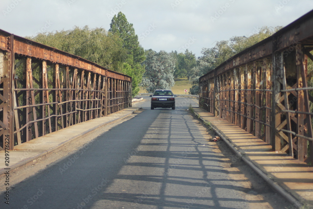 Car driven through a bridge in Kwazulu Natal Car driven through a bridge in Kwazulu Natal