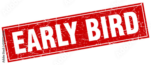 early bird square stamp