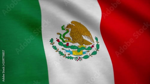 Mexico Flag. Mexican flag waving in the wind. Background Seamless Looping Animation photo