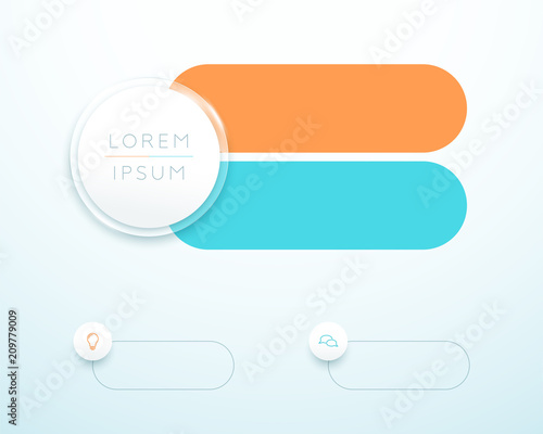 Infographic 2 Step 3d Circle Banner List Template