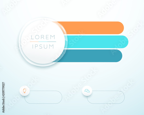 Infographic 3 Step 3d Circle Banner List Template