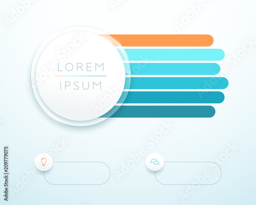 Infographic 6 Step 3d Circle Banner List Template