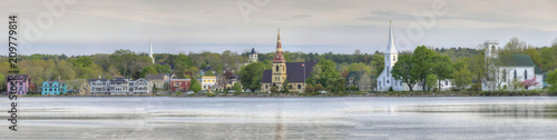 Panorama of the three churches of Mahone Bay, Nova Scotia photo