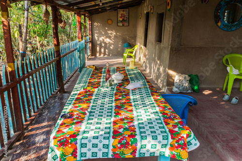 MIRAFLOR, NICARAGUA - APRIL 22, 2016: Terrace of a rural house in Protected Area Miraflor, Nicaragua photo