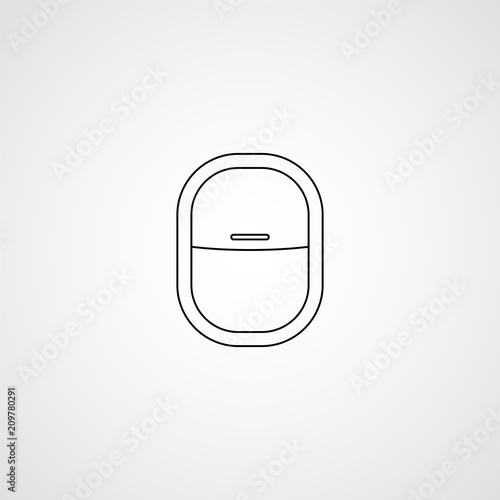 Airplane window. Vector icon