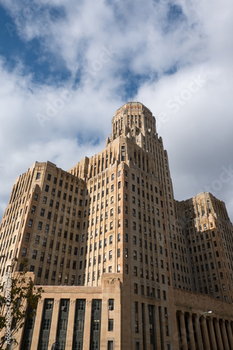 Art Deco Buffalo City Hall  seat of municipal government in downtown Buffalo New York. Art Deco masterpiece  Buffalo City Hall  the tallest building in upstate New York  designed in 1931.
