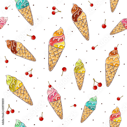 Seamless background with Ice Cream
