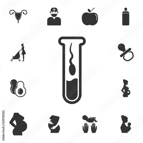 Sperm in test tube icon. Simple element illustration. Sperm in test tube symbol design from Pregnancy collection set. Can be used for web and mobile