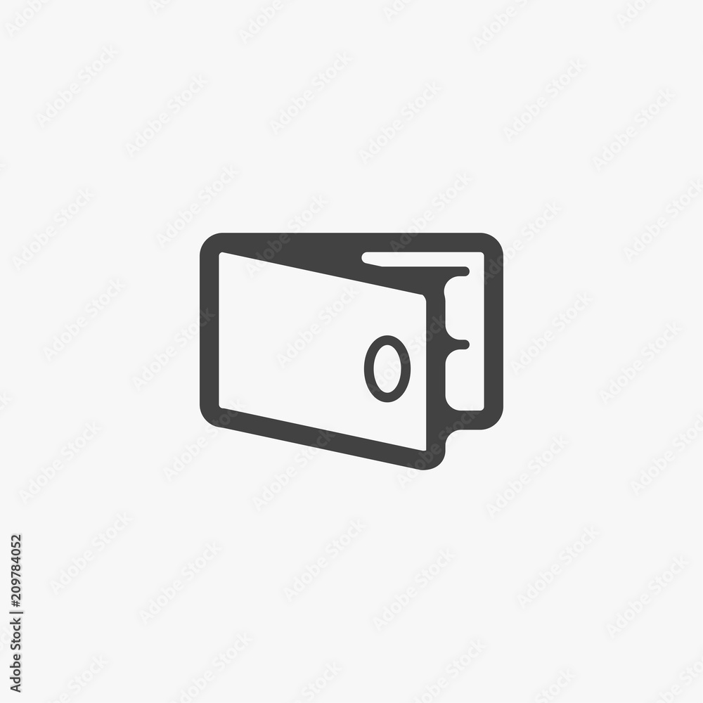 Wallet Icon in trendy flat style isolated on grey background. Wallet Icon in trendy flat style isolated on grey background.